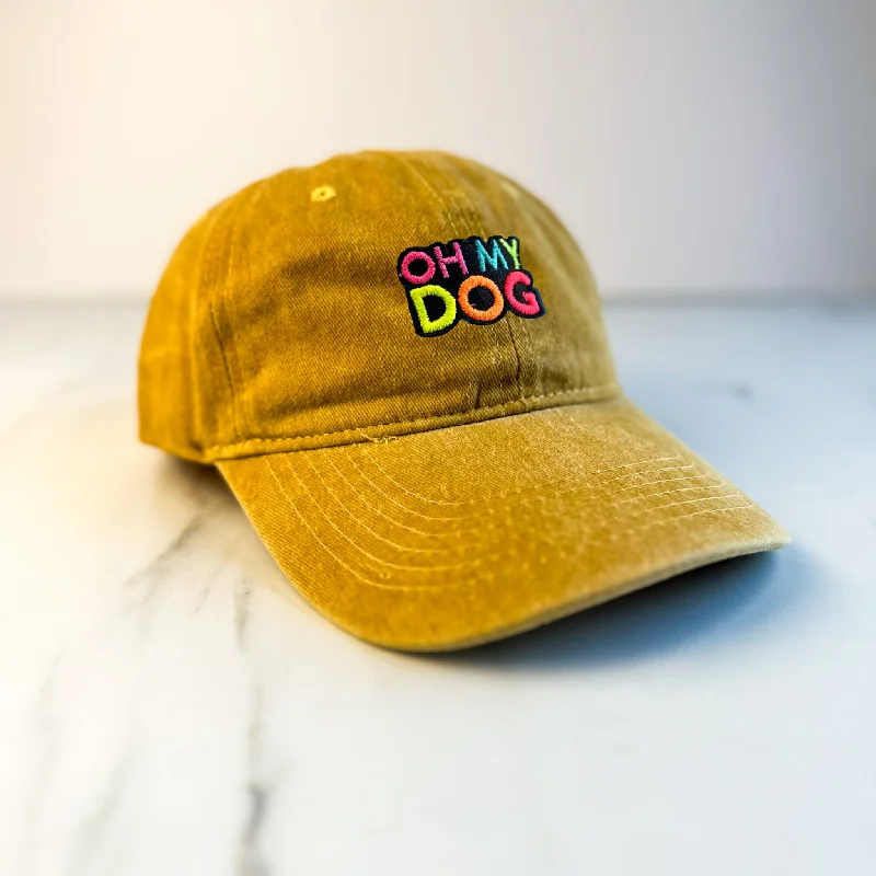  -Explosion-proof leash FOR LARGE dogsUnisex Embroidered OHMYDOG Cap | Mustard