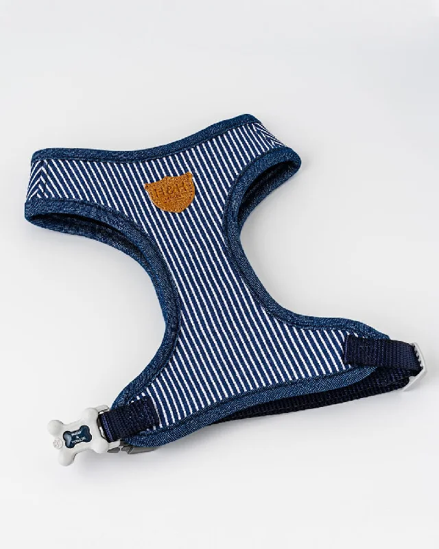 - Degradable pet feces bagStriped Navy Fabric Dog Harness
