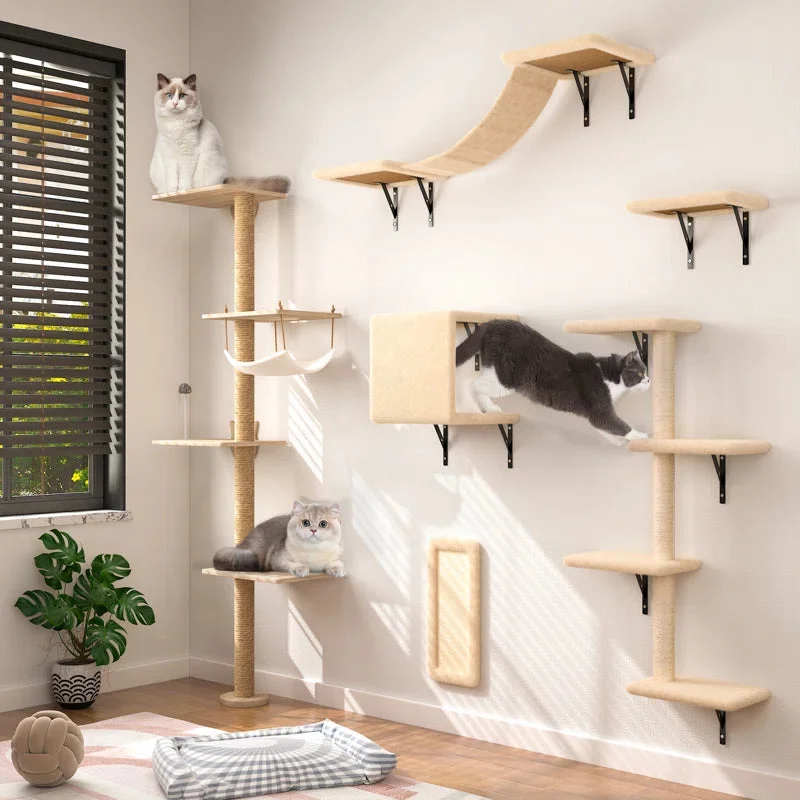 - Cat anti-jump window safety netDamyanti Wall-Mounted Cat Tree Shelved 6 Pcs Climbing Center - Cat anti-jump window safety netDamyanti Wall-Mounted Cat Tree Shelved 6 Pcs Climbing Center