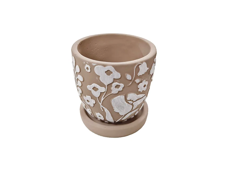- Organic cotton dog bibsPlanter Bowl Brown Flower