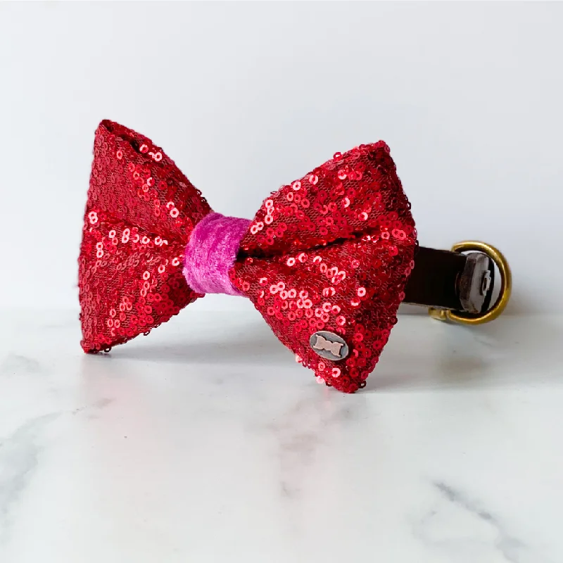- Automatic induction pet water dispenserBette Sequinned Dog Bow Tie | Red & Pink