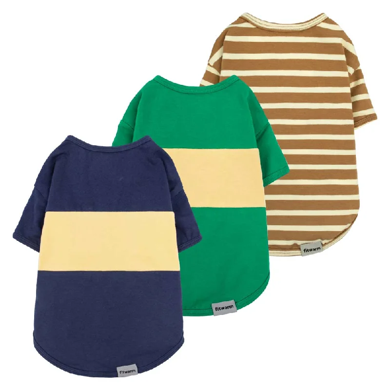 - Natural latex pet mattress3 Pack Clock Block Striped Dog Shirt