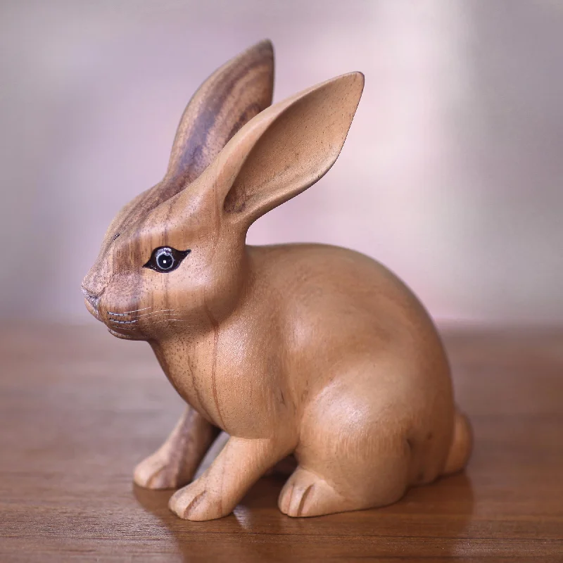 -Anti-scratch scratching board AND cat bed in oneCute Ginger Rabbit Fair Trade Hand Carved Wooden Rabbit Statuette -Anti-scratch scratching board AND cat bed in oneCute Ginger Rabbit Fair Trade Hand Carved Wooden Rabbit Statuette