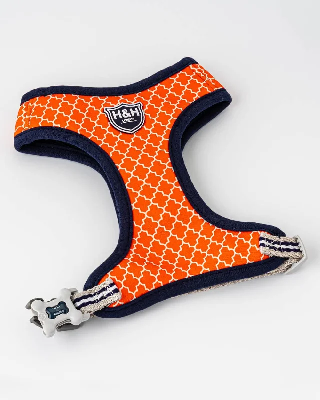  -Explosion-proof leash FOR LARGE dogsOrange Geometric Fabric Dog Harness