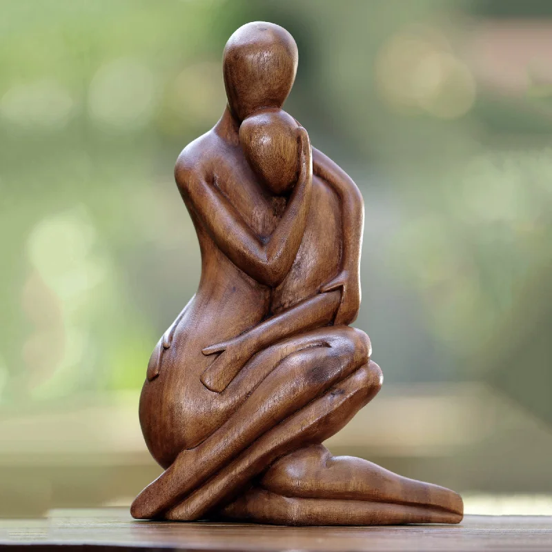 - Solid wood cat climbing frame customizedMom's Love Never Ends Hand-Carved Romantic Suar Wood Sculpture from Bali - Solid wood cat climbing frame customizedMom's Love Never Ends Hand-Carved Romantic Suar Wood Sculpture from Bali
