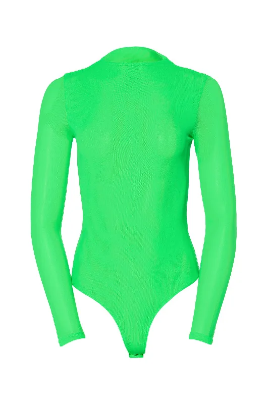 PAXTON SEXY DOUBLE MESH LONG SLEEVE BODYSUIT