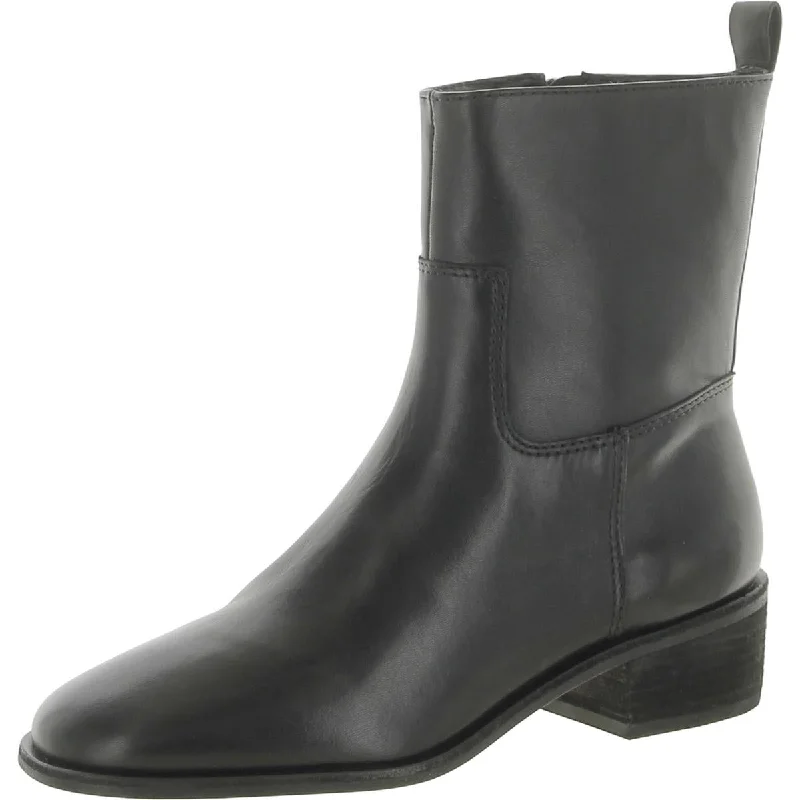 Ramona Womens Leather Zipper Ankle Boots