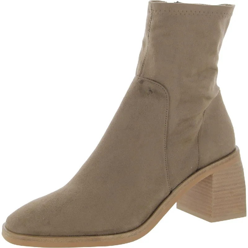 Womens Faux Suede Zipper Ankle Boots