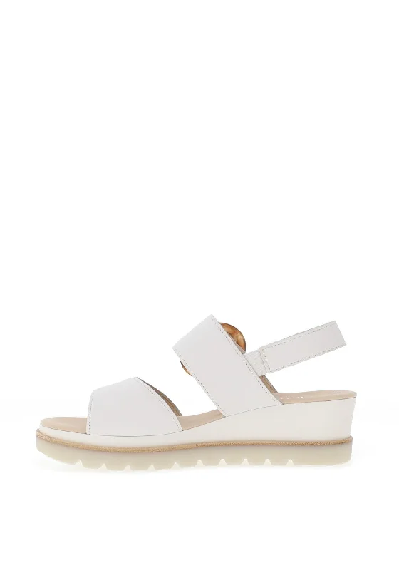 Gabor Leather Colour Block Wedge Sandals, White