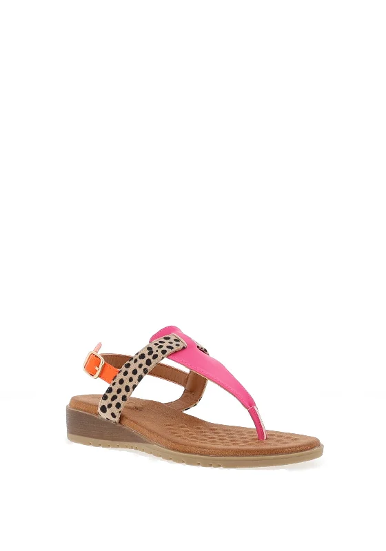 Lunar Gina Colour Block Sandals, Fuchsia