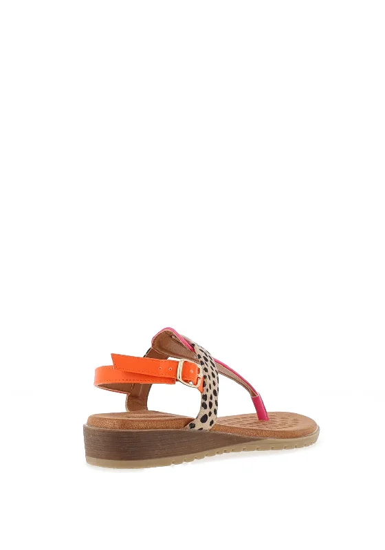 Lunar Gina Colour Block Sandals, Fuchsia