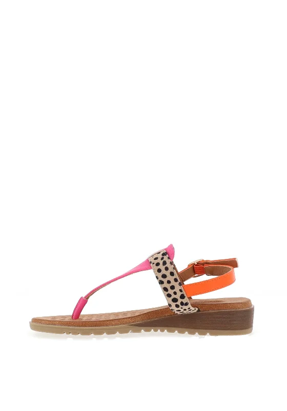 Lunar Gina Colour Block Sandals, Fuchsia