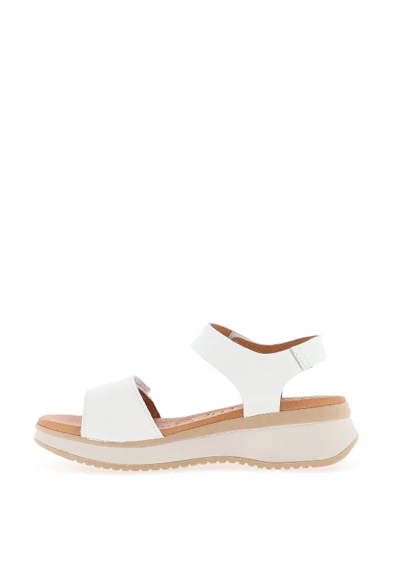 Oh My Sandals Velcro Strap Platform Sandals, White