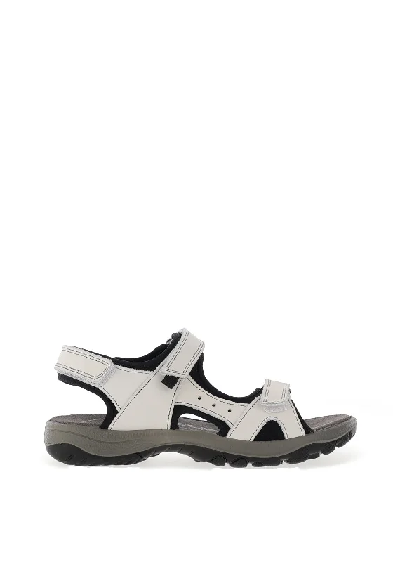 Rohde Nubuck Leather Velco Strap Sandals, Off White