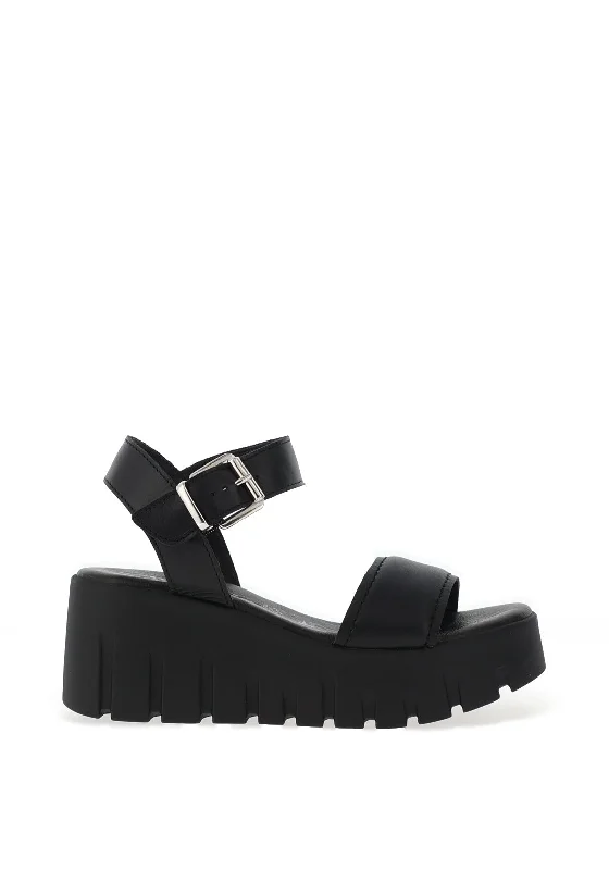 Tamaris Leather Chunky Platform Trainers, Black