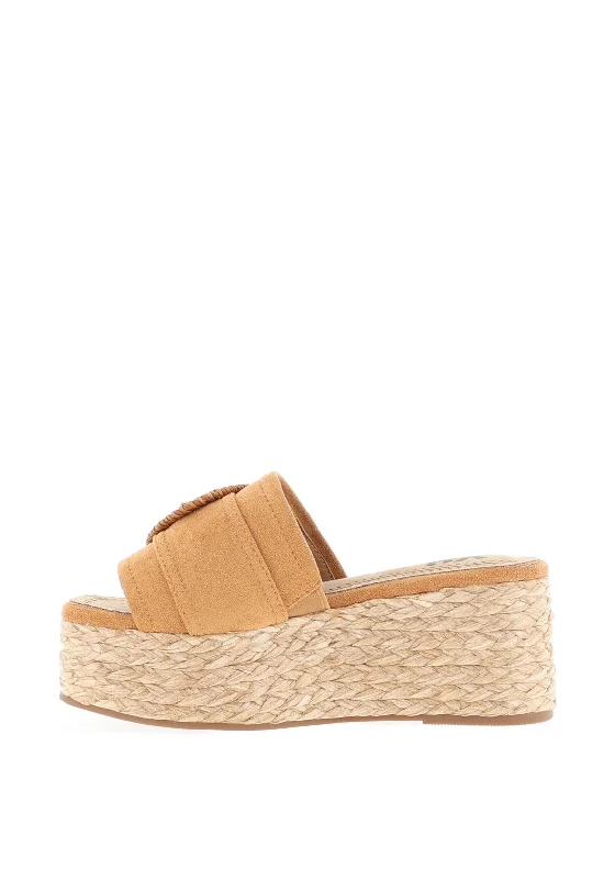 Xti Womens Platform Mule Sandals, Camel